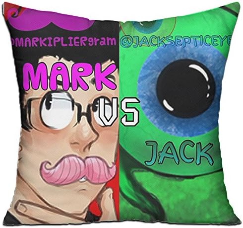 YesTown Markiplier &amp; Jacksepticeye Throw Pillow Soft Velvet Core Included,18 "X 18 "