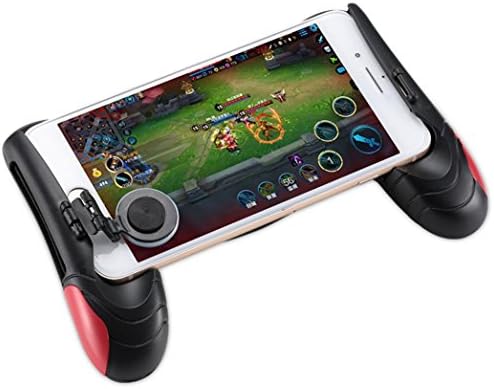 Mobile Game Controller(Newest Version), Sandistore Grip PUBG Game Controller Mobile Joystick Gamepad, Ergonomic Design Handle Holder Handgrip Stand, Support 5.5''-6.5'' Smartphone (Red)
