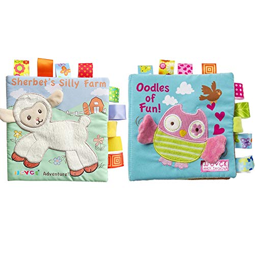 2 Packs Baby Activity Crinkle Soft Cloth Books, Educational Learning Toy for Toddlers Infants Baby First Soft Book