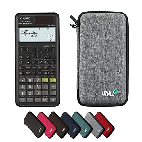 Casio fx-87DE Plus 2nd edition including a WYNGS protective case in Light Gray - Basic Set (German)