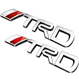 Deselen - LP-BS09 - Toyota TRD Car Emblem Chrome Stickers Decals Badge Labeling for Fj Cruiser, Supercharger, Tundra, Tacoma, 4runner,Yaris,Camry, Pack of 2 (Silver)