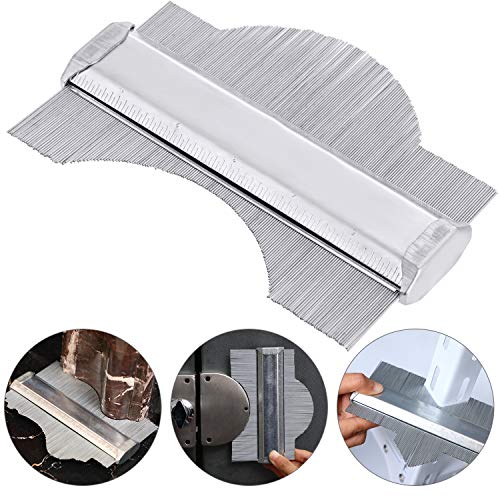 6 Inch Contour Gauge Profile Gauge Stainless Steel Contour Profile Gauge Multi-functional Contour Duplicator for Tiling Laminate Woodworking Edge Shaping Measure