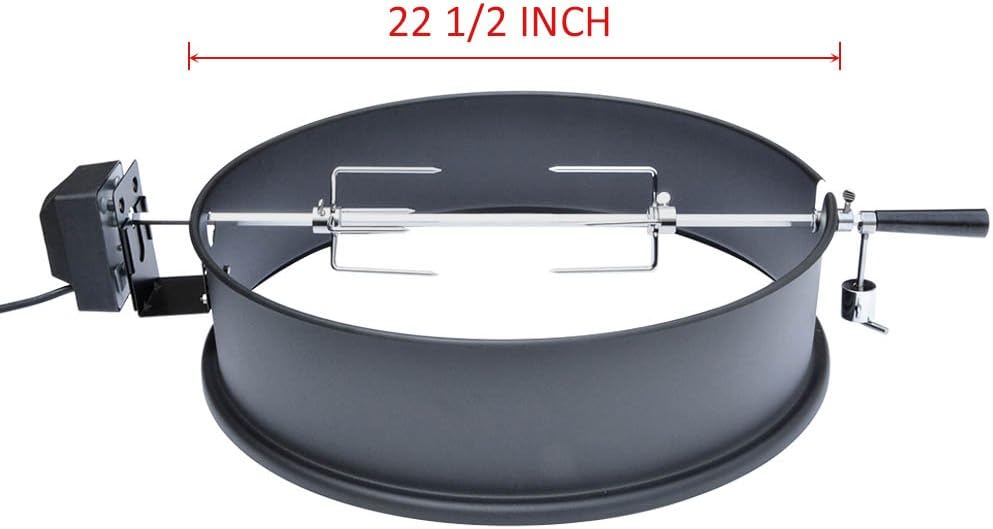 Onlyfire Universal High-Temp Resistance Black Coated Steel Charcoal Kettle Rotisserie Ring Kit for Weber 2290 and Other Models: Sports & Outdoors