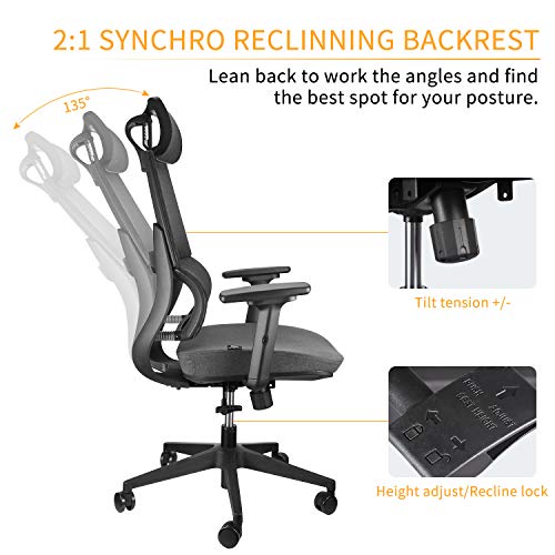 Argomax Mesh Office Chair, Ergonomics X Chair Computer Chair Desk Chair