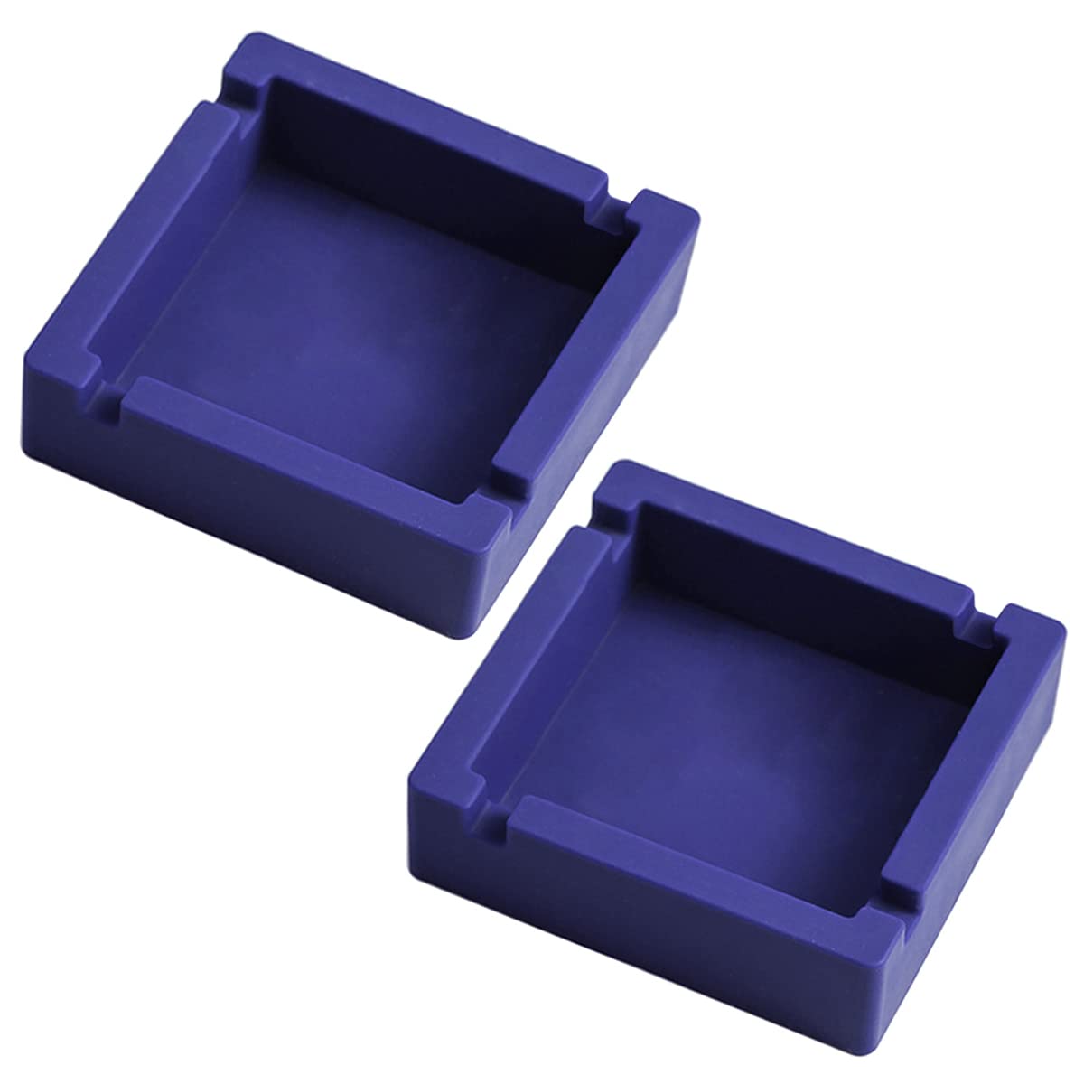 Photo 1 of 2Pcs Cigar Ashtray Silicone Unbreakable Cigarettes Ashtray Big with 4 Dual-use Rest for Outdoors, Patio, Outside, Indoor (Blue)
