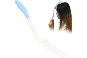 Long Handle Reach Handled Comb Brush, Long Handle Comb Ergonomic Curved Handles Comb for Elderly Hand Inconvenient People