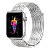 INTENY Sport Band Compatible with Apple Watch 42mm, Soft Lightweight Breathable Nylon Sport Loop, Strap Replacement for iWatch Series 4 (Summit White, 42mm)