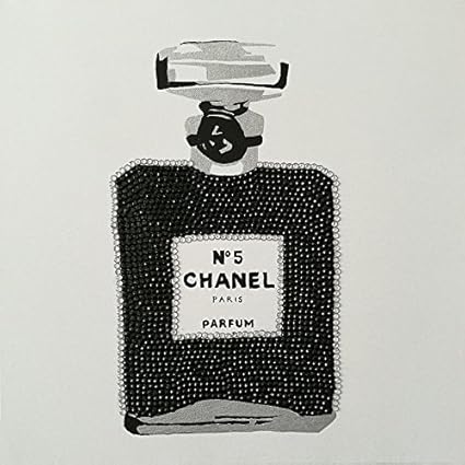 Amazon Com Buyartforless Chanel Black Sparkle Chic Graphic 12x12 Wrapped Canvas Wall Art Decor Multicolored Posters Prints