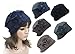 Flower Trimmed Womens Wool Beanie Cap Dress Crochet Hat A125