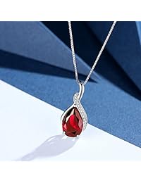 MABELLA Joyería Plata de Ley Simulado Nacimiento Mes Piedras Colgante Collar Regalos para Mujer