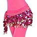 BellyLady Belly Dance Hip Scarf Skirt Wrap With Paillettes-rose red