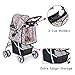 Comiga Pet Stroller, 4-Wheel Cat Stroller, Foldable Dog Stroller with Removable Liner and Storage Basket, for Small-Medium Pet,Leopardthumb 4
