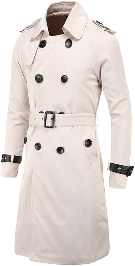 Amazon トレンチコート メンズ 春秋 ロングコート 通勤コート ジャケット バーバリー 欧米風 L ページュ コート ジャケット 通販