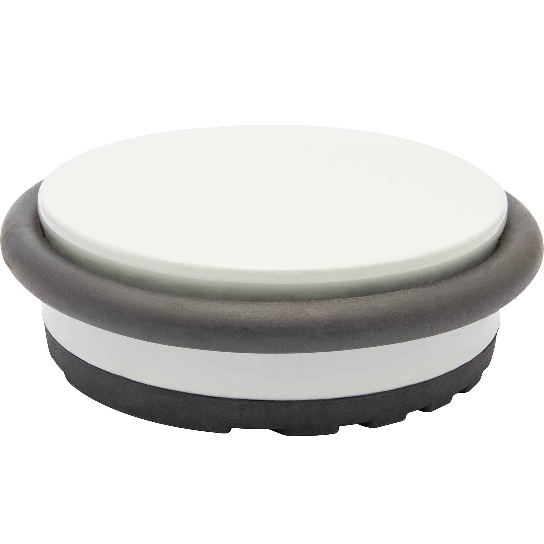 Wagner Doorstop Big Disk Color Light Grey - Ø 98 x 30 mm, Premium Buffer for Floors Made of Coated Industry Steel, Thermostatic Rubber, to be Placed on The Floor, 750 g - 15516801