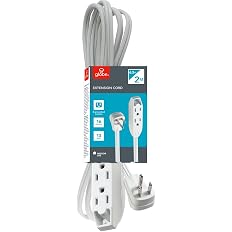 Globe Electric 24202 6.5ft Medium Duty 3-Outlet Indoor Extension Cord, Grounded, White - View 7