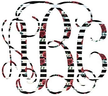 Red Floral Vinyl / Custom Vine Monogram Decal