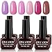 Gellen UV Gel Nail Polish Kit - Popular Nude Pastel Colors Vibrant Colors, Pack of 6 Colors 8ml Each Home Gel Manicure