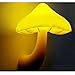 ELENKER Mushroom Light Sensor LED Romantic Night Light with Plug Yellow