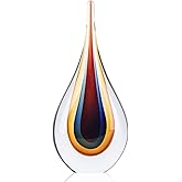 DOVDOV Blown Glass Sculpture, Collectible Stained Glass Art Statue, Unique Teardrop Ornament, Suitable for Office, Bookshelf, Dressing Table, Living Room Coffee Table, or Mantelpiece Display.