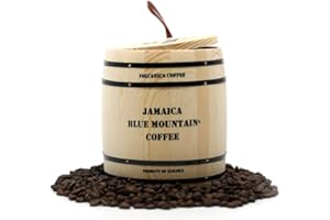 VOLCANICA COFFEE Jamaican Blue Mountain Coffee Gift Barrel, 100% Certified, Whole Bean, Fresh Roasted, Souvenir Gift Box Barrel, 8-ounce