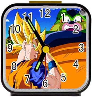 Laus diy anime goku dragon ball z Custom Square Alarm Clock Black