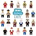 Minifigures Set - 20 Minifigures Toys Building Bricks Compatible Family Figures Mini People -Included Baseplate Bonus