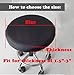 Sigmat 2PC Waterproof PU Bar Stool Cover Anti-Slip Round Seat Cover 13.5 Inch Black