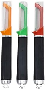Webuyii Set of 3 Vegetable Peelers for Kitchen, Ultra Sharp Stainless Steel Blade Slicers Swivel Peeler for Apples Potatoes Fruit and Vegetables