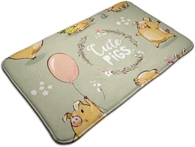 Juego de alfombrillas para interiores Alfombrilla de cerdo amarilla