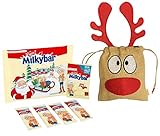 British Christmas Candy Chocolate UK English Sweets | British Christmas Shop | Imported from UK | Handmade Basically British Reindeer Bag (Milky Bar Selection Box)
