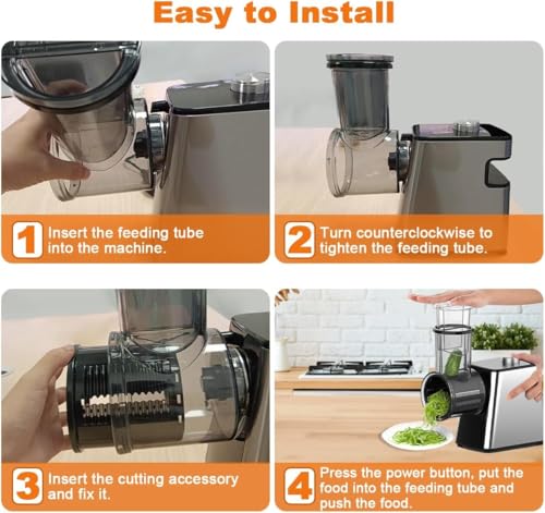 5 in 1 Electric Slicer Shredder, Electric Cheese Grater Salad Maker with 5 Stainless Steel Blades Professional Salad Machine for Fruits Vegetables Cheeses Garlic Onion Food Chopper, Restaurant Kitchen