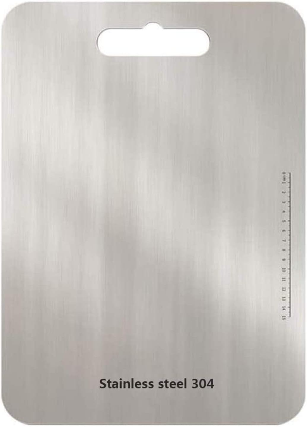 Chopping Board 14.1 x 9.8 Inch Stainless Steel 304 Kitchen Cutting Board with Hanging Hole Silver, 35.8L x 24.9W cm