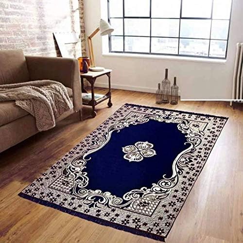 STOP N SHOPP Zeometric Ethnic Velvet Touch Abstract Chenille Carpet (5Feet X 7Feet) Multi