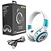Wireless Headphones, ELEGIANT On Ear Wireless Headset Foldable with Mic FM Radio Micro SD Card Slot Wired and Wireless Headphones for iPhone 8 7 6S 6/Android Phones/Laptop/ PC White & Blue