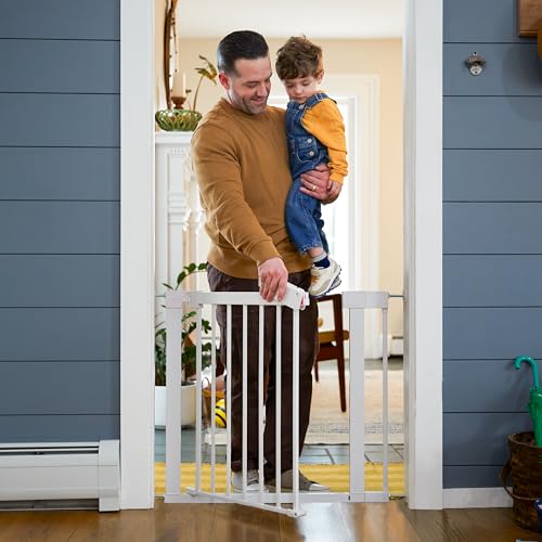 Safety 1st Pressure Mounted Baby Gates for Doorways with SecureTech, Baby Gate with Door, Pet-Friendly Design, No Drilling, 29-38