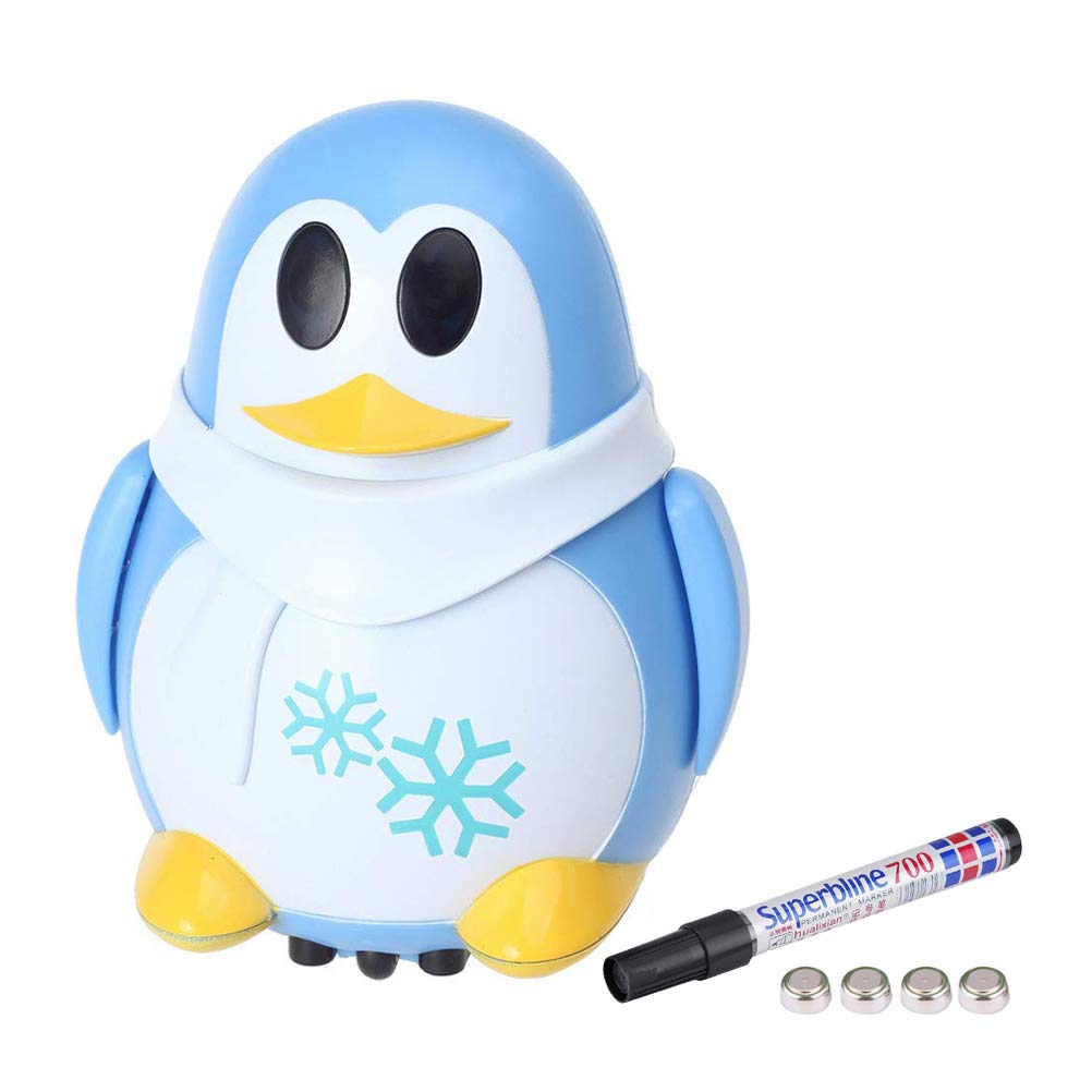 NOENNULL Penguin Inductive Toy, Automatic Follow Drawn Line Toy for Kids, Educational with Penguin Design, Vivid & Cute, Ideal Sensory Learning Toy for Children (Blue)