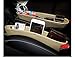 autvivid 2 Pack Car Seat Catcher Gap Filler Premium PU Leather Organizer Console Side Pocket Side Slit Pocket Left & Right (Beige)