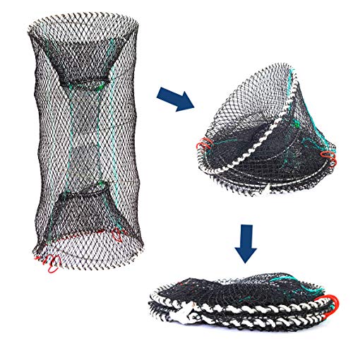 Boom&HIT Portable Folded Bait Crawfish Trap for Lobster Shrimp Crawdad