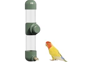 SQUSIMEI 9.4 Fl Oz Bird Water Feeder No Mess Bird Cage Suspended Automatic Water Dispenser Parakeet Cockatiel Finch Lovebirds Budgies Canary (Green)