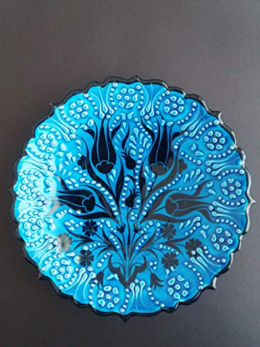 Ayennur Turkish Decorative Plate Handmade Ceramic Ornament for Home&Office Wall Decor