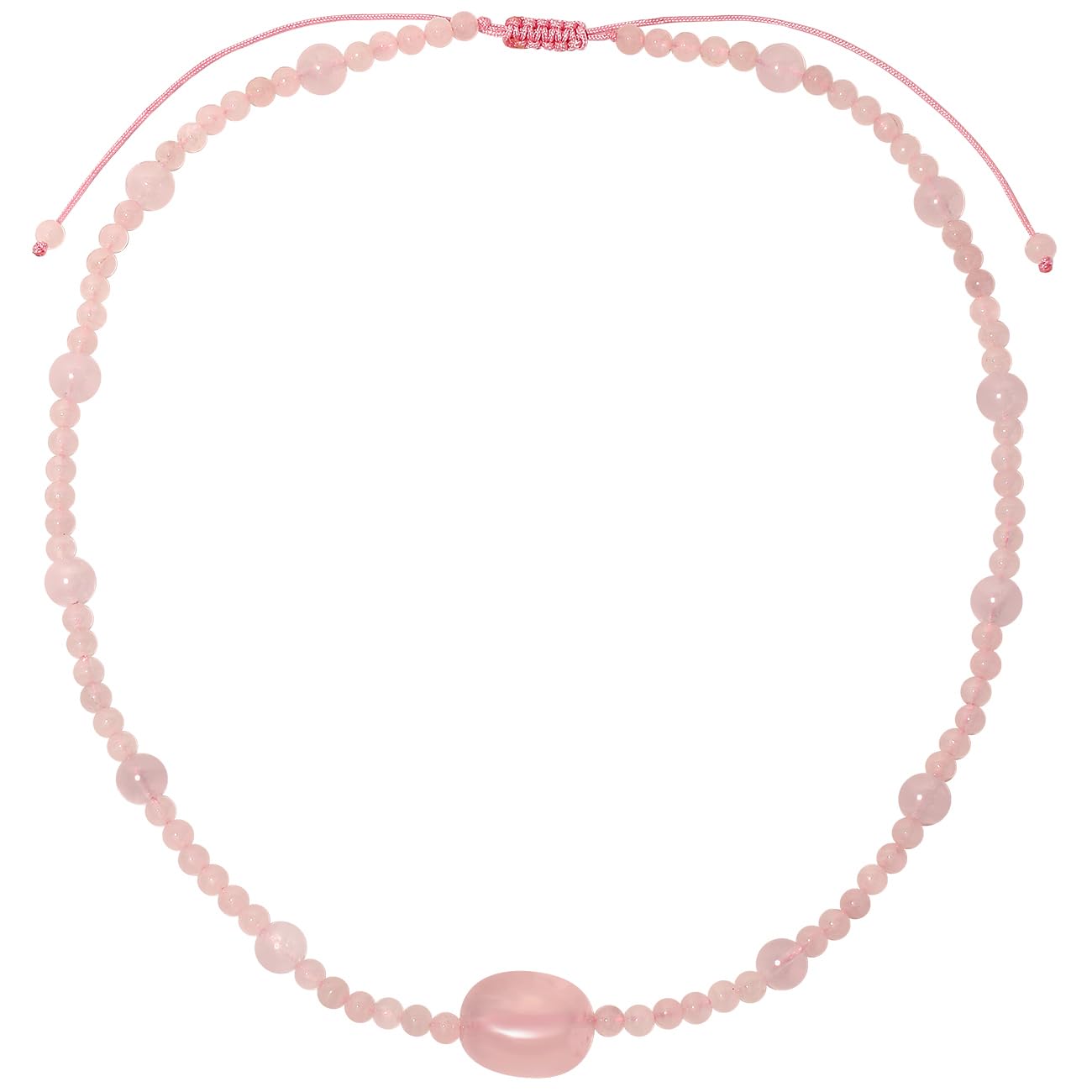 Wizock Rose Quartz Crystals Necklace Crystals and Gemstones Bring Lucky Love Stones Beaded Necklaces for Women Reiki Spiritual Jewelry Gifts for Her