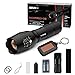 Tactical Flashlight Kit - Bright 1200 Lumens LED - N-GAGE NGPRO-12 including Two Rechargeable Lithium Ion Batteries, Rapid Charger, AAA Battery Holder and Belt Carrying Case and Solar Key Chain Light