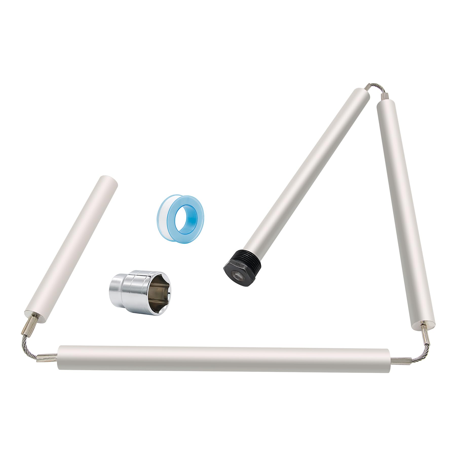 Photo 1 of 44" Flexible Magnesium Anode Rod, Hot Water Heater Anode Rod Replace for GE, Rheem, Reliance, Richmond, Kenmore Water Heater Including 1-1/16" Hex Socket Tool and Teflon Tape