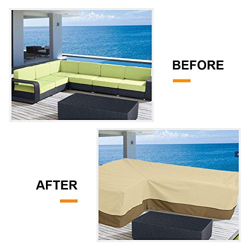 Outdoor Sectional L Shaped Sofa Cover, 104 Inch Patio Furniture Covers