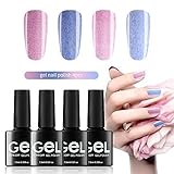 Renstorm Soak Off UV Led Gel Nail Polish 4 Colors Fur Gel Nail Art Set 7.5ML/Bottle
