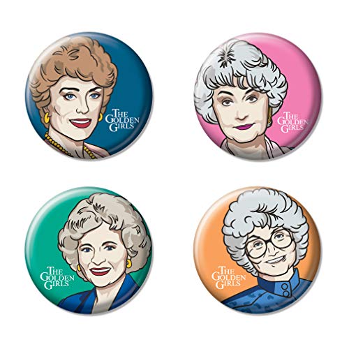 Ata-Boy The Golden Girls Character Drawings Set of 4 1.25" Collectible Buttons