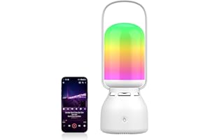 MoKo Outdoor Table Lamp with Speaker,11 RGB Light Modes LED Lamp, Touch Bedside Lamp with BT & TWS Function, IP45 Waterproof Portable Lamp for Outdoor/Indoor Power