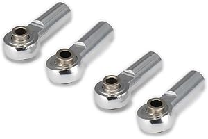 HOBBYCRAWLER 4Pcs Ball Head Holder M4 Link Rod End Joint 4mm Thread 3mm Hole 25mm Length for RC Model Car Crawler Buggy Hop-up Parts(Silver)