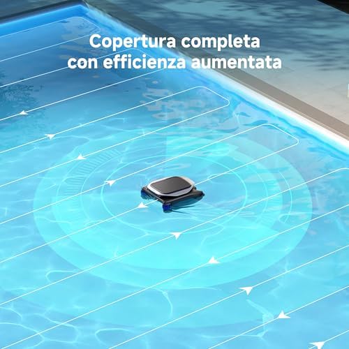 J1 Robot Pulitore Piscina con Tecnologia PoolSense– Pulizia 360°, 24/7, Percorso Intelligente, Controllo App, Design Innovativo Flusso d’Acqua, Pulizia Automatica A Mani Libere