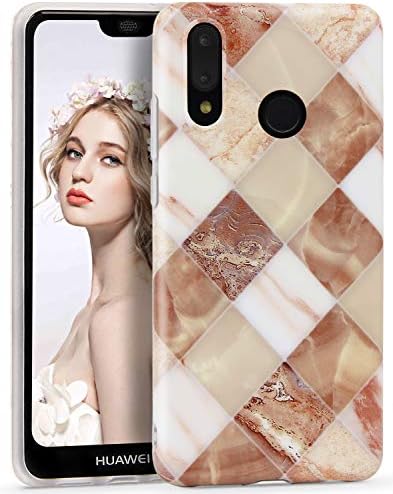CIUTEK Case for Huawei P20 Lite, P20 Lite Marble Case Matte Finish Slim Anti-Scratch Shockproof Cover Flexible Clear Transparent TPU Bumper Soft Case for Huawei P20 Lite/Nova 3e (Yellow)